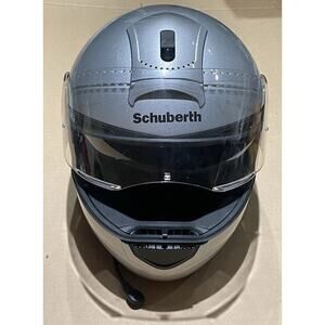 Used Schuberth C3 Helmet Silver Size 55 Small & Cardo Bluetooth® SRC-SYSTEM